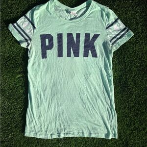 PINK Victoria’s Secret mint green t shirt 
older pink style